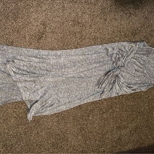 Gray Maxi Dress with Side Knot